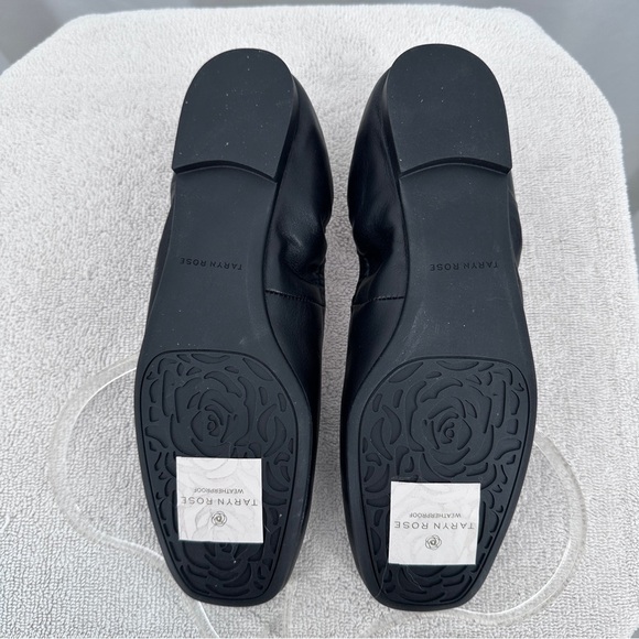 Taryn Rose Womens Rosie Leather Flats 8.5 Black Slip On Weatherproof - Picture 9 of 10
